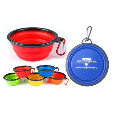 Pet Folding Bowl Dog Collapsible Bowl with Carabiner