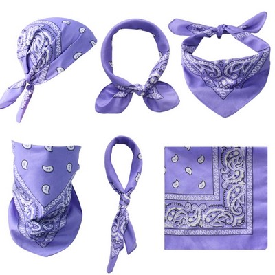 Multi-Purpose Bandanas Paisley Cowboy Polyester Headbands 21x21"