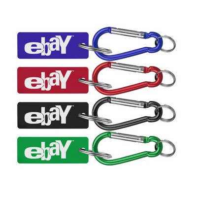 Rectangular Shaped Aluminum Key Holder & Dog Tag w/Carabiner