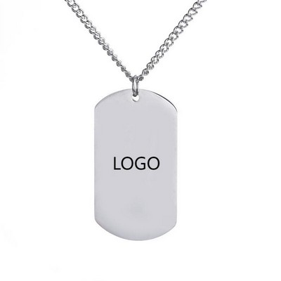 Military Dog Tag Necklace for Men Stainless Steel Blank ID Pendant Titanium Alloy Engraved Jewelry