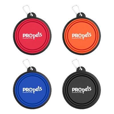 Collapsible Silicone Pet Bowl w/Carabiner